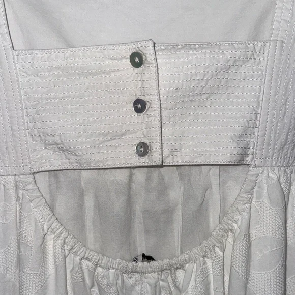 NWT Madewell White Floral Embroidered Textured Cutout Back Midi Dress - Picture 11 of 12